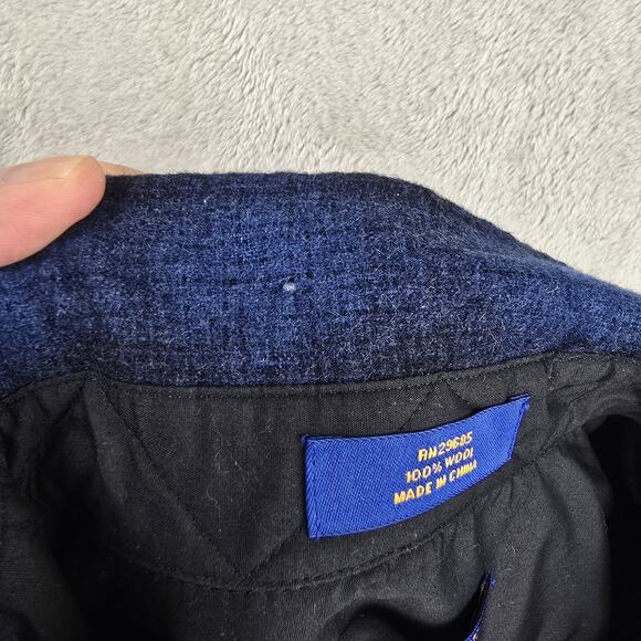 HOLES Pendleton Shirt Mens Medium Blue Plaid Virgin Wool Button Down Long Sleeve - Picture 5 of 12